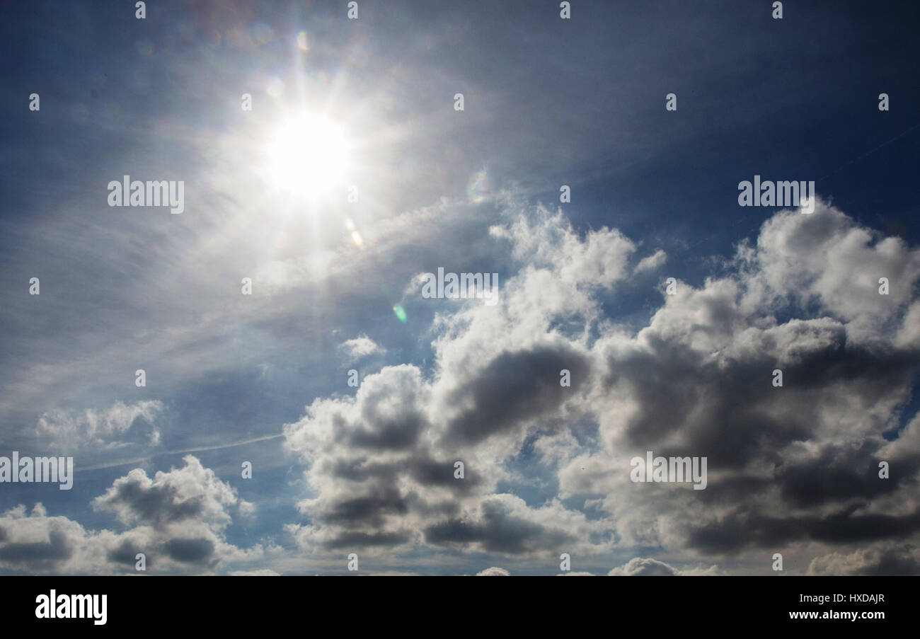 Stormy blue sky with clouds Stock Photo - Alamy