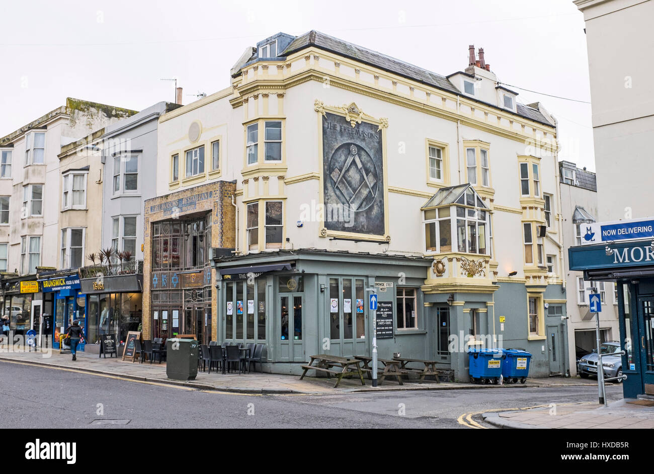 Freemasons Pub and restaurant in Western Road Brighton UK Stock Photo
