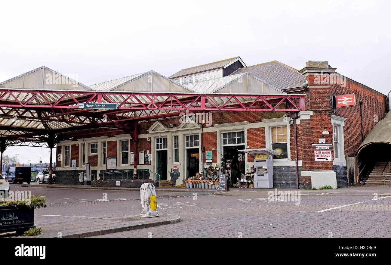 Hove Railway Station main entrance Brighton Sussex UK Stock Photo