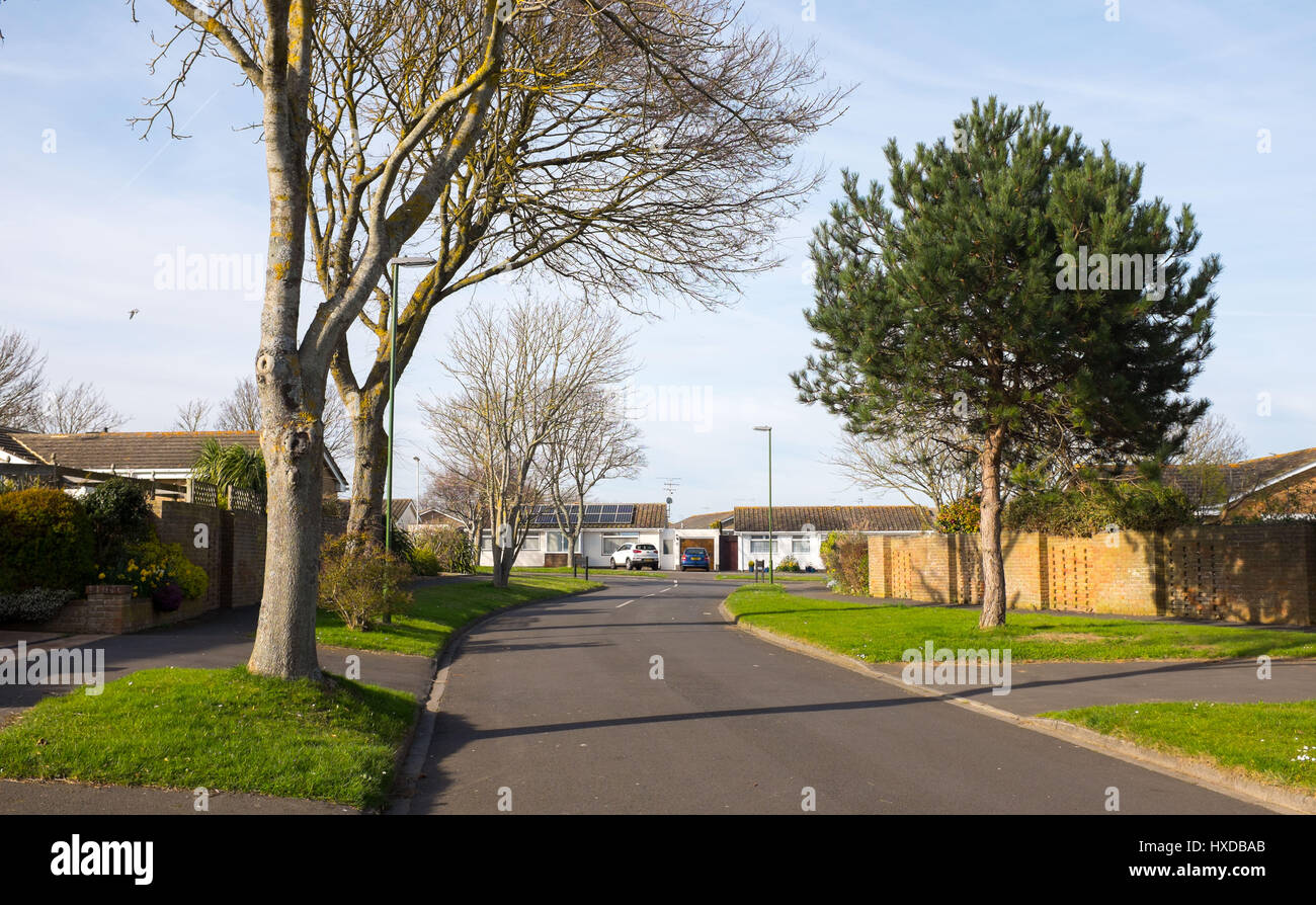 Bungalows at Rustington near Littlehampton West Sussex UK Stock Photo