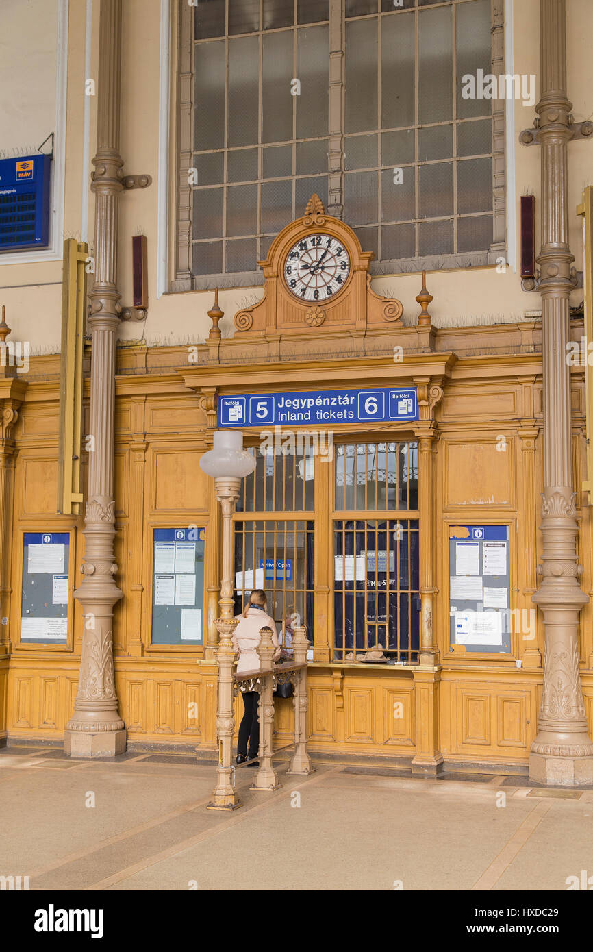 Budapest train station ticket booth Hungary Stock Photo - Alamy