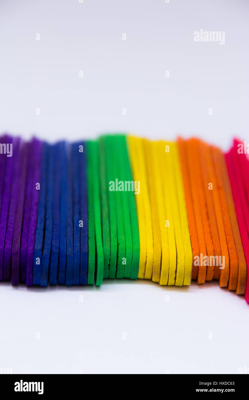 Multicolored popsicle sticks hi-res stock photography and images - Alamy
