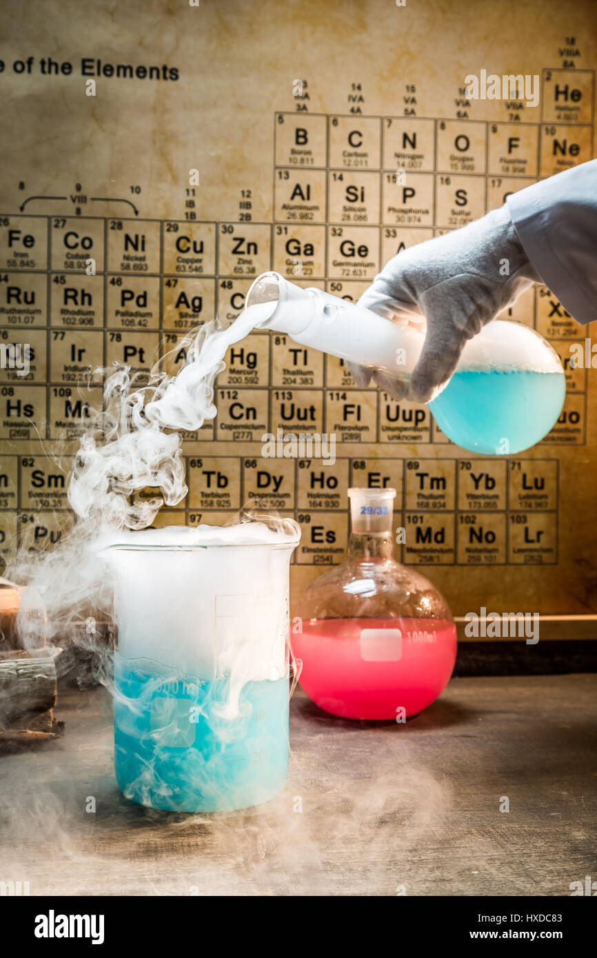 University chemical lab during the experiment Stock Photo Alamy