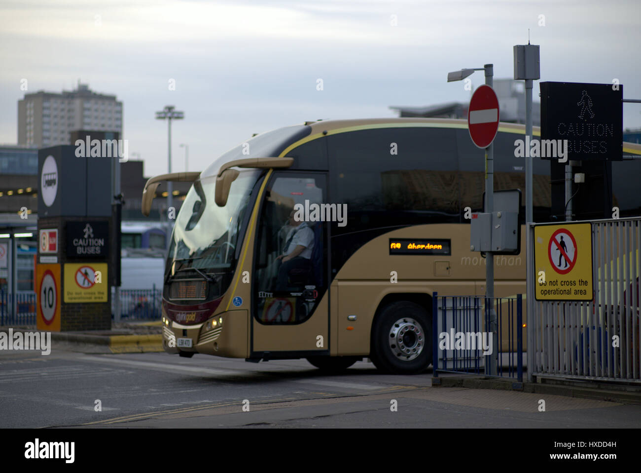 Buchanan bus station entrance bus exiting  Glasgow Stock Photo