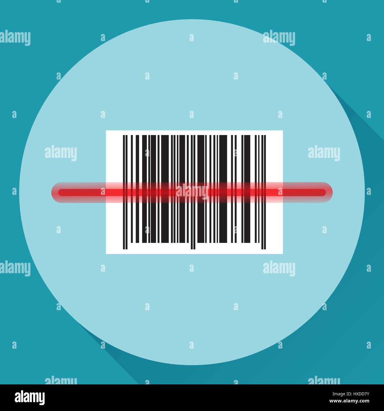 Vector flat icon of a barcode scanned by optical scanner Stock Vector