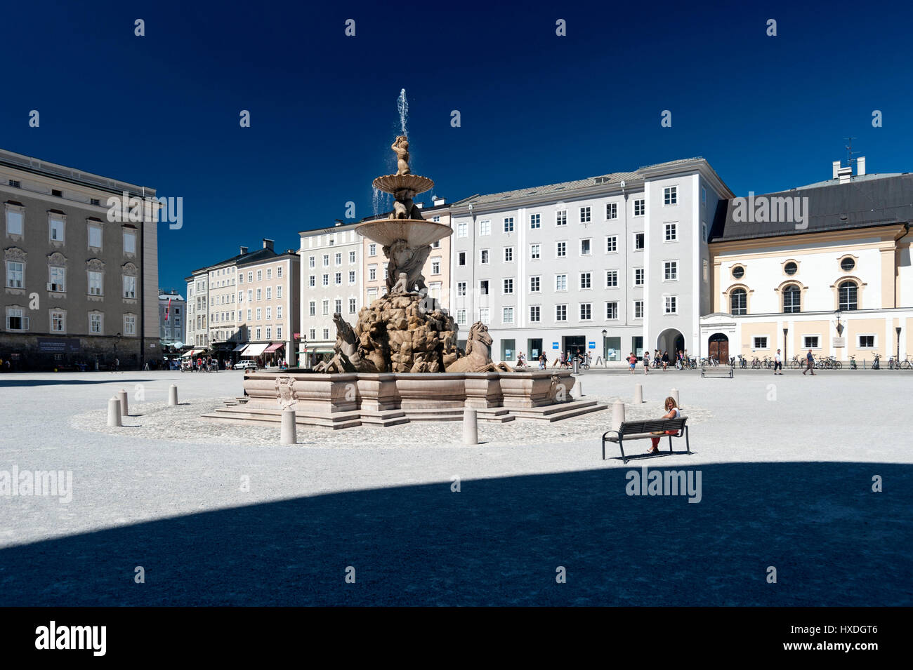 Residenzplatz (residence square) in Salzburg, Austria Stock Photo