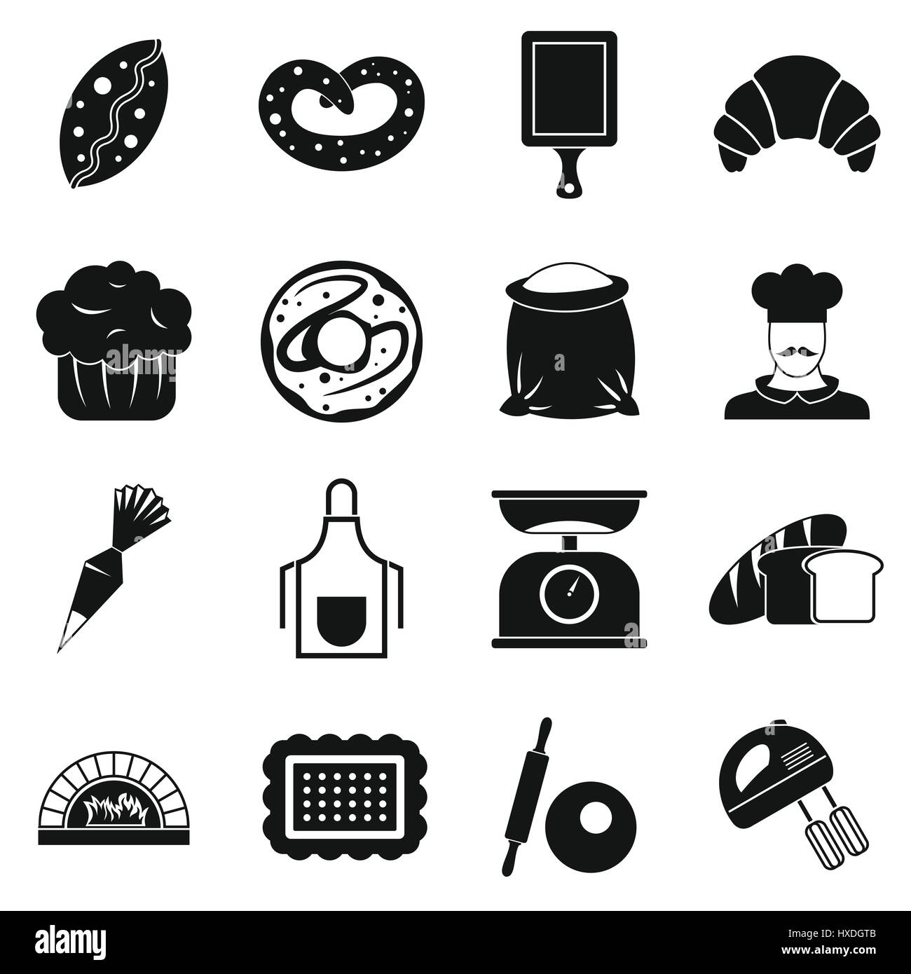 Bakery icons set, simple style Stock Vector Image & Art - Alamy