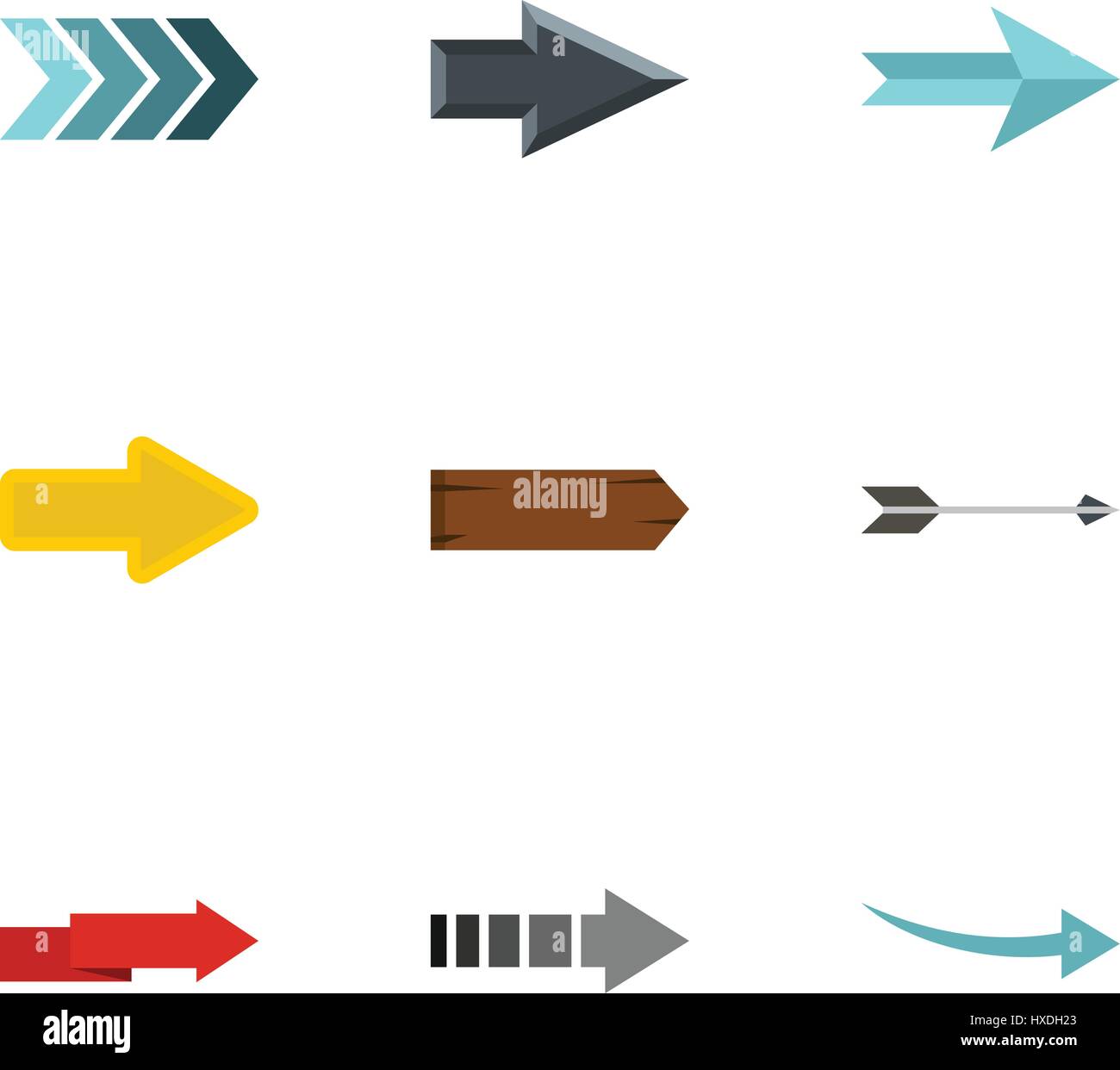 Types of arrows icons set, flat style Stock Vector Image & Art Alamy