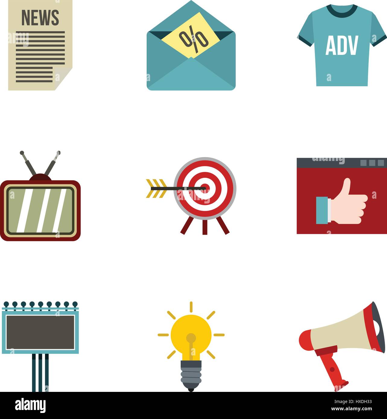 Marketing icons set, flat style Stock Vector Image & Art - Alamy