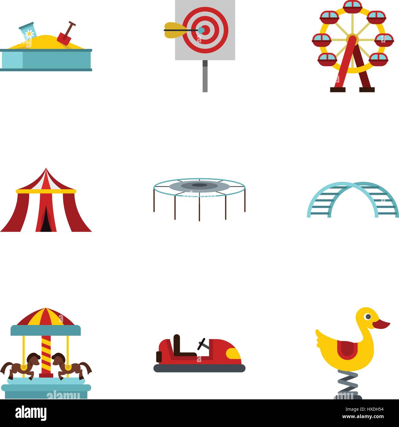 Children rides icons set, flat style Stock Vector Image & Art - Alamy