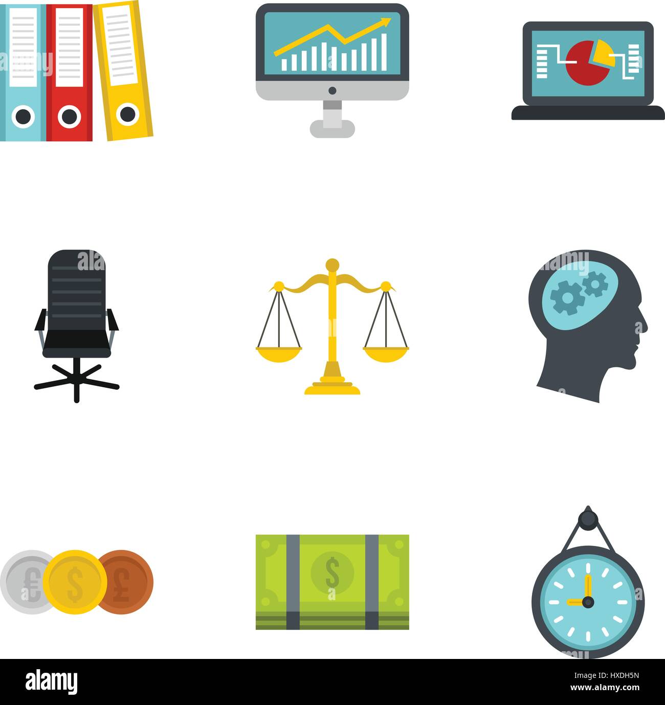 Business icons set, flat style Stock Vector Image & Art - Alamy