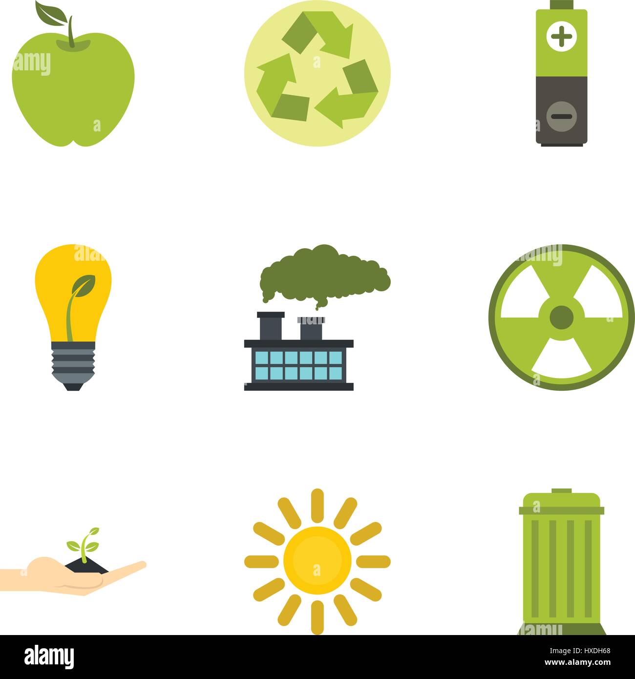 Ecology icons set, flat style Stock Vector Image & Art - Alamy