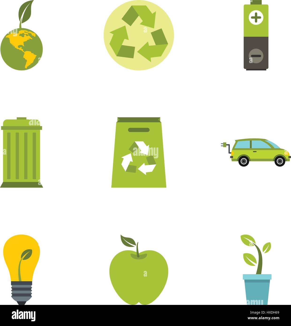 Environment icons set, flat style Stock Vector Image & Art - Alamy