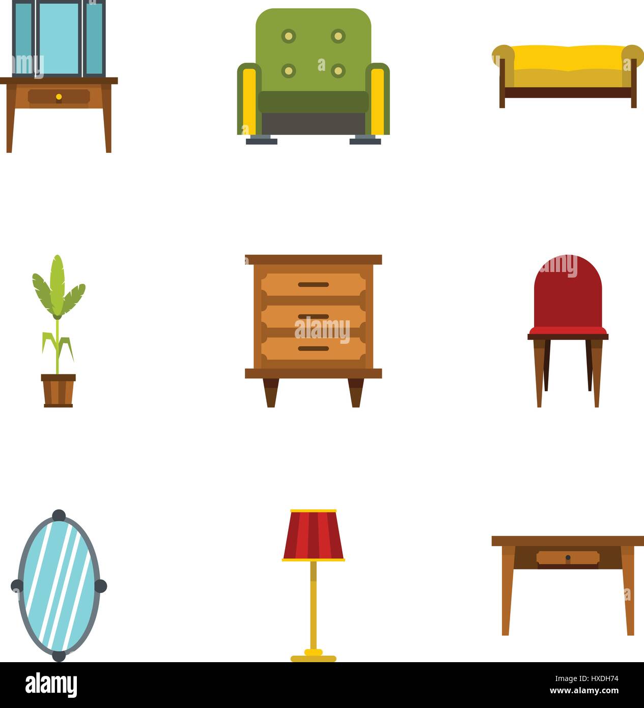 Home environment icons set, flat style Stock Vector Image & Art - Alamy