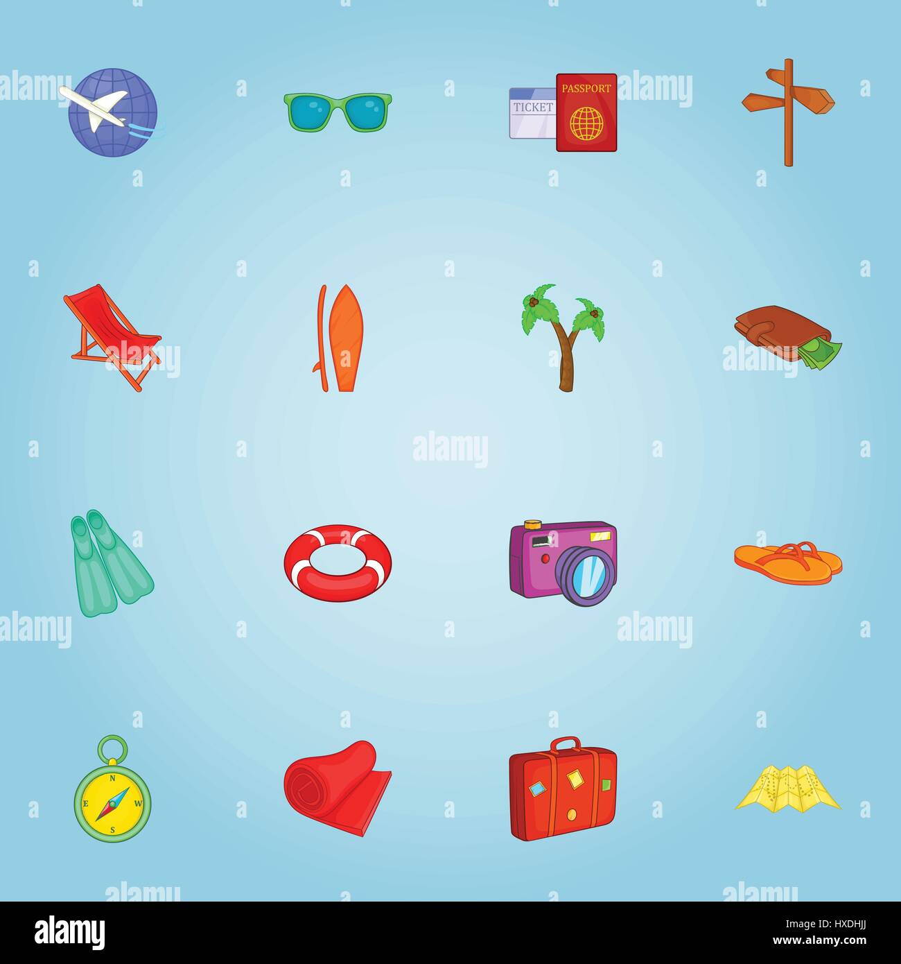 Tourism icons set, cartoon style Stock Vector Image & Art - Alamy