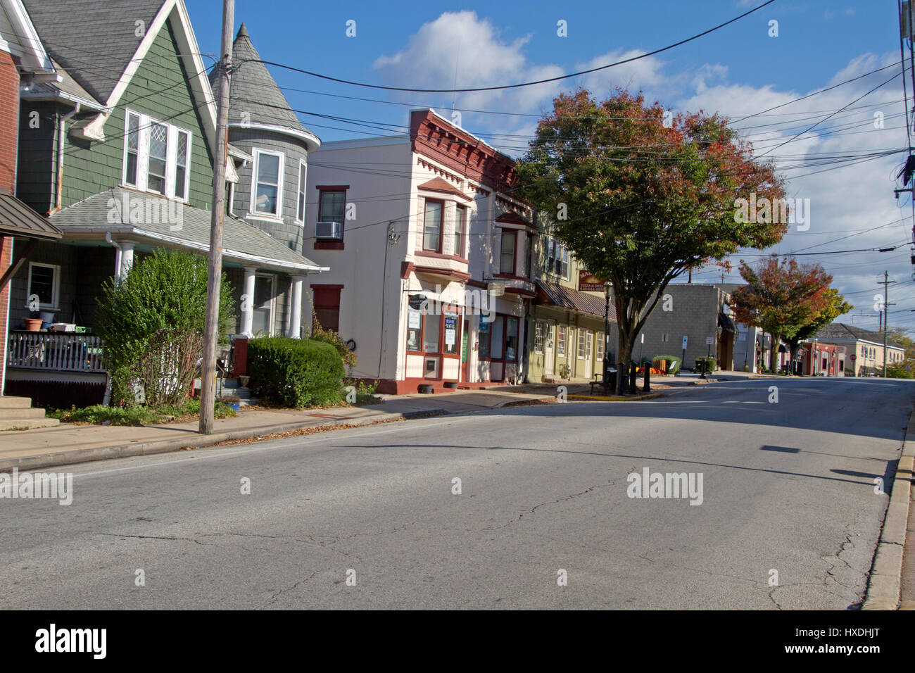 Malvern, Pennsylvania, USA: October 23, 2016 - A quiet street in downtown  Malvern, a small, laid back but fast growing town located 25 miles west of  P Stock Photo - Alamy
