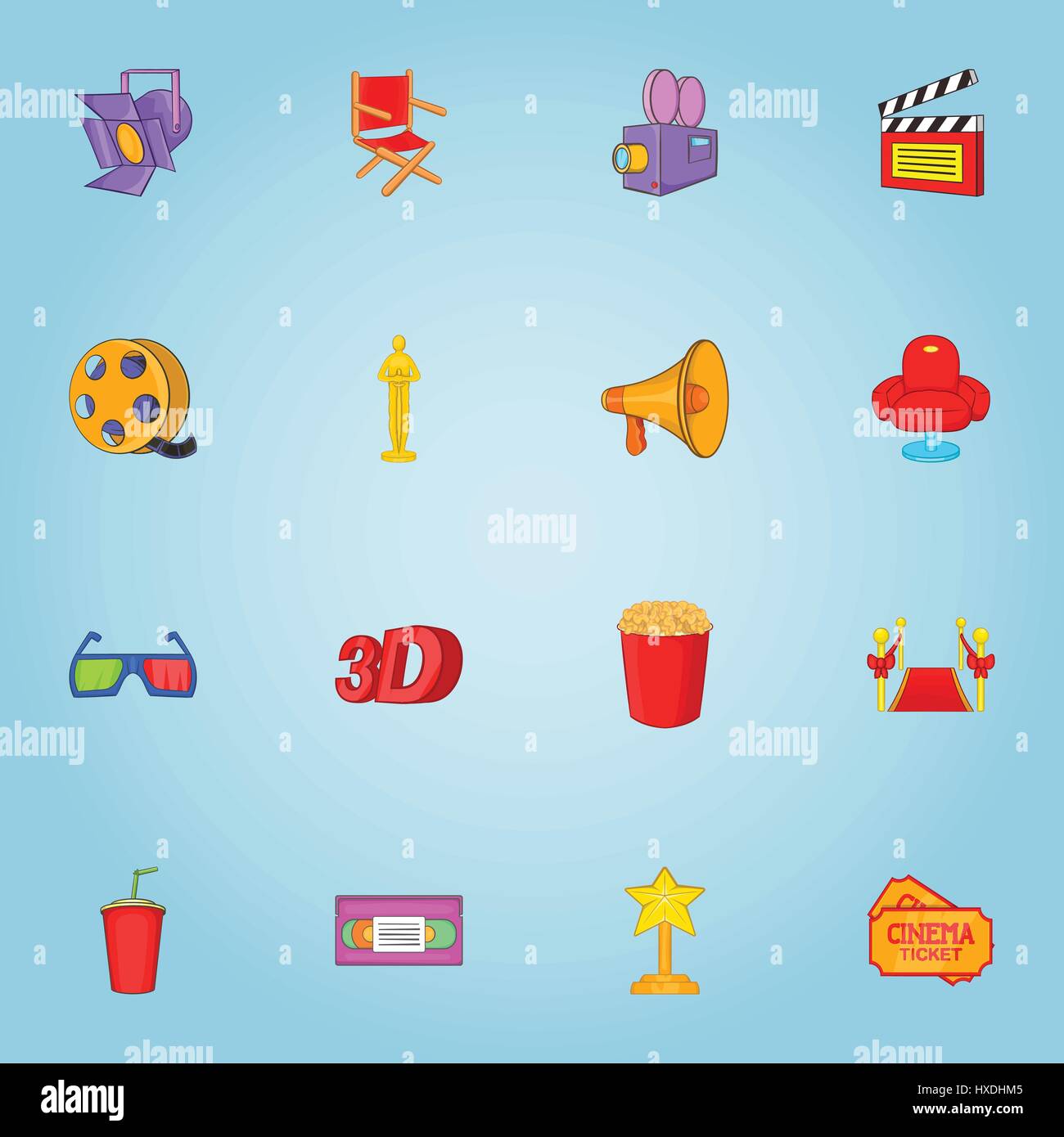 Cinema icons set, cartoon style Stock Vector Image & Art - Alamy