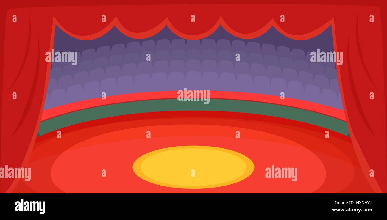 Circus horizontal banner arena, cartoon style Stock Vector Image & Art ...