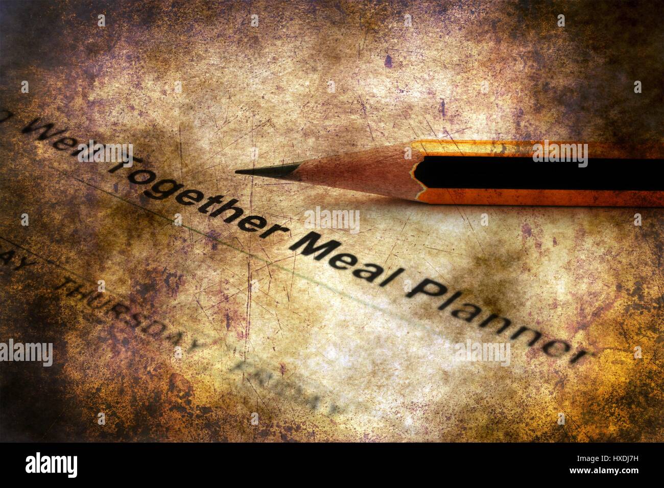 Menu planner grunge concept Stock Photo - Alamy