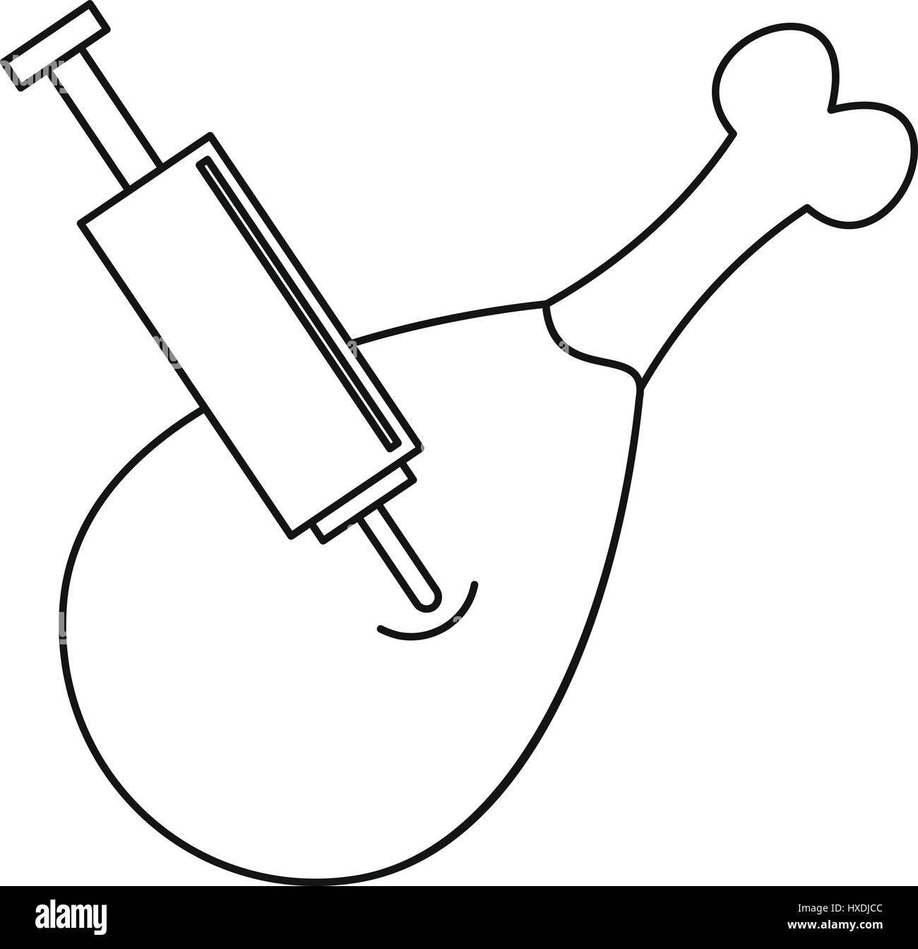 Injection of meat icon, outline style Stock Vector Image & Art - Alamy