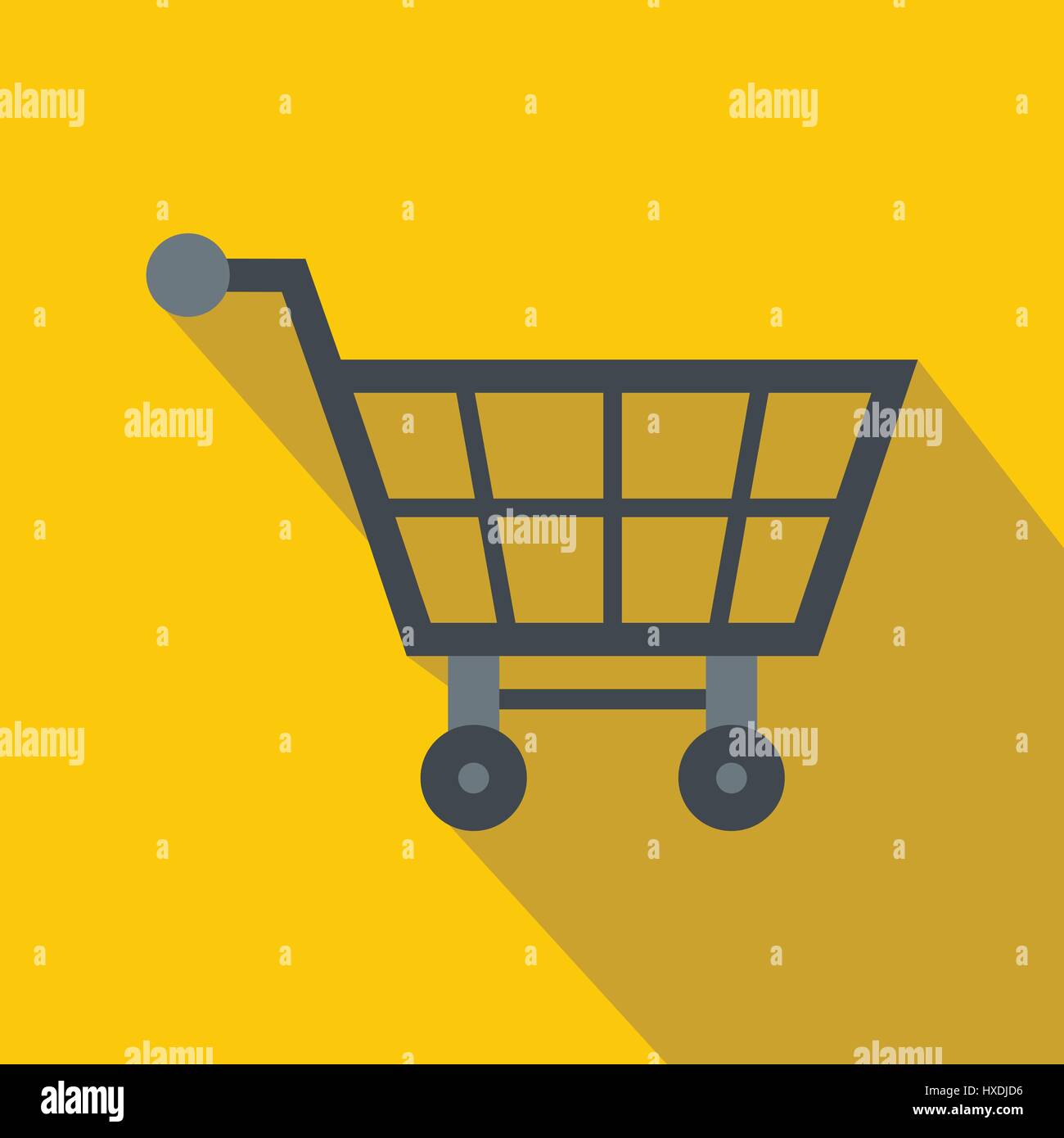 Empty Supermarket Cart Icon Flat Style Stock Vector Image Art Alamy