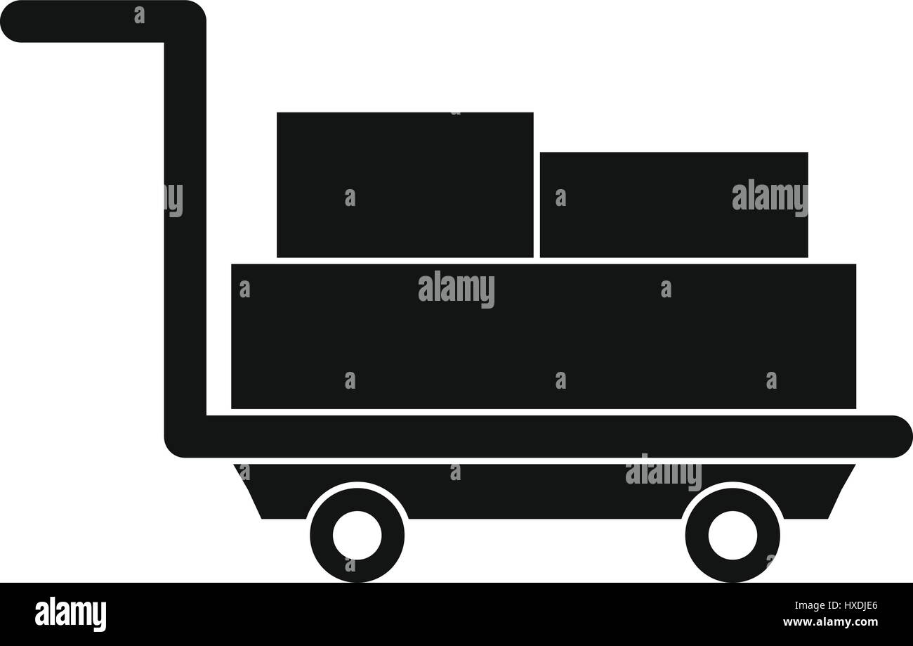 Cart with luggage icon, simple style Stock Vector Image & Art - Alamy