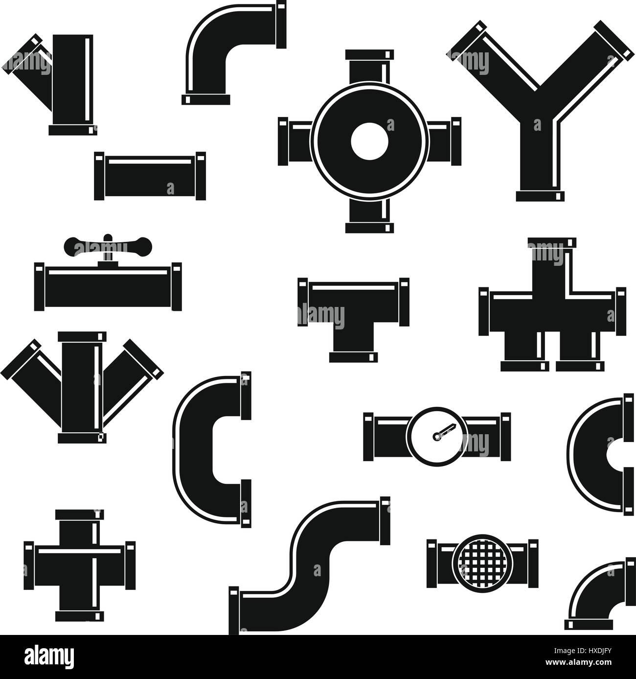 Pipeline icons set, simple style Stock Vector Image & Art - Alamy