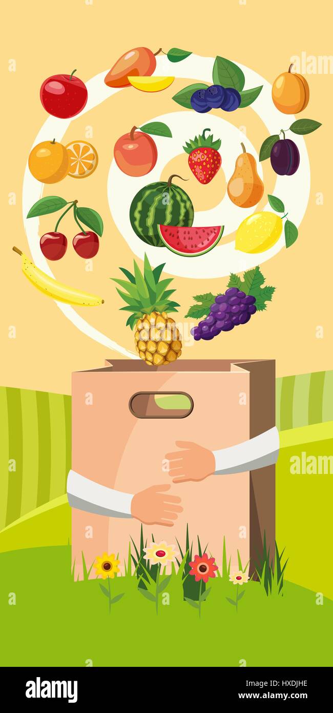 Food Vertical Banner Cartoon Style Stock Vector Art
