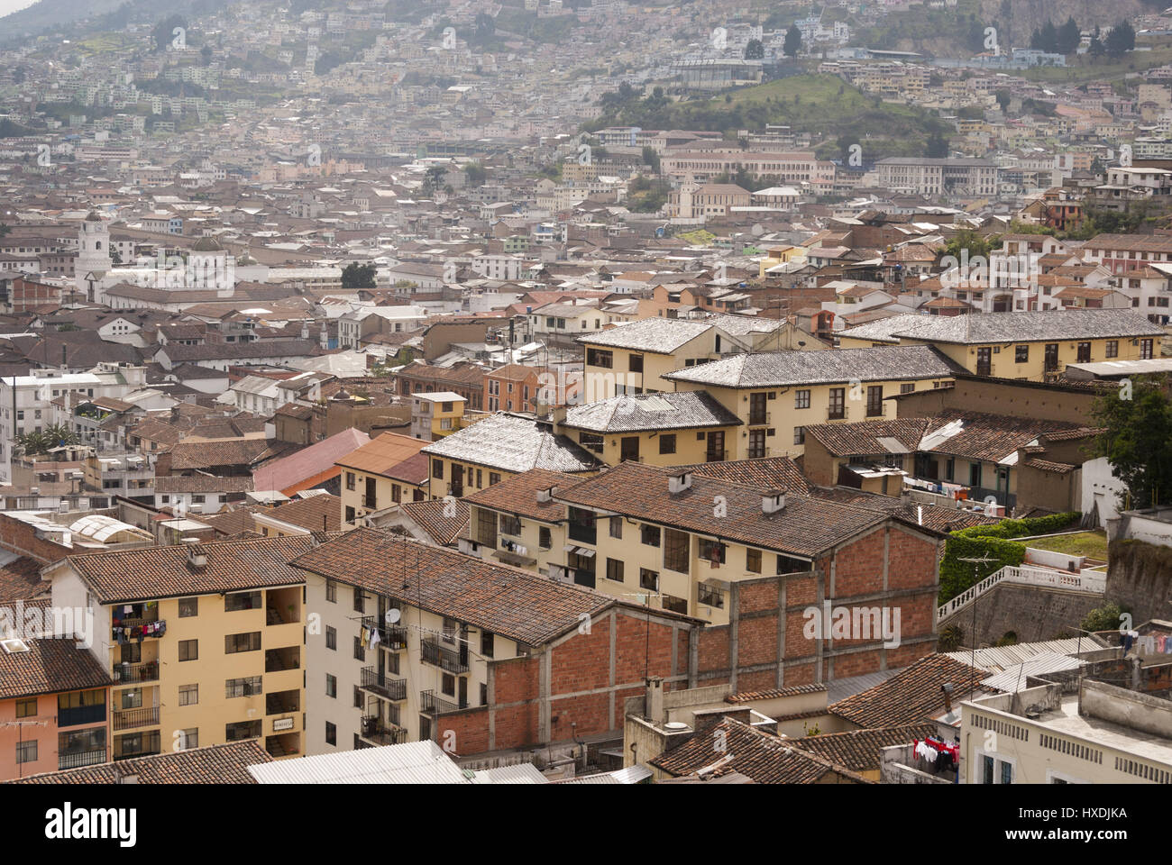 Equador, Quito, city from above Stock Photo