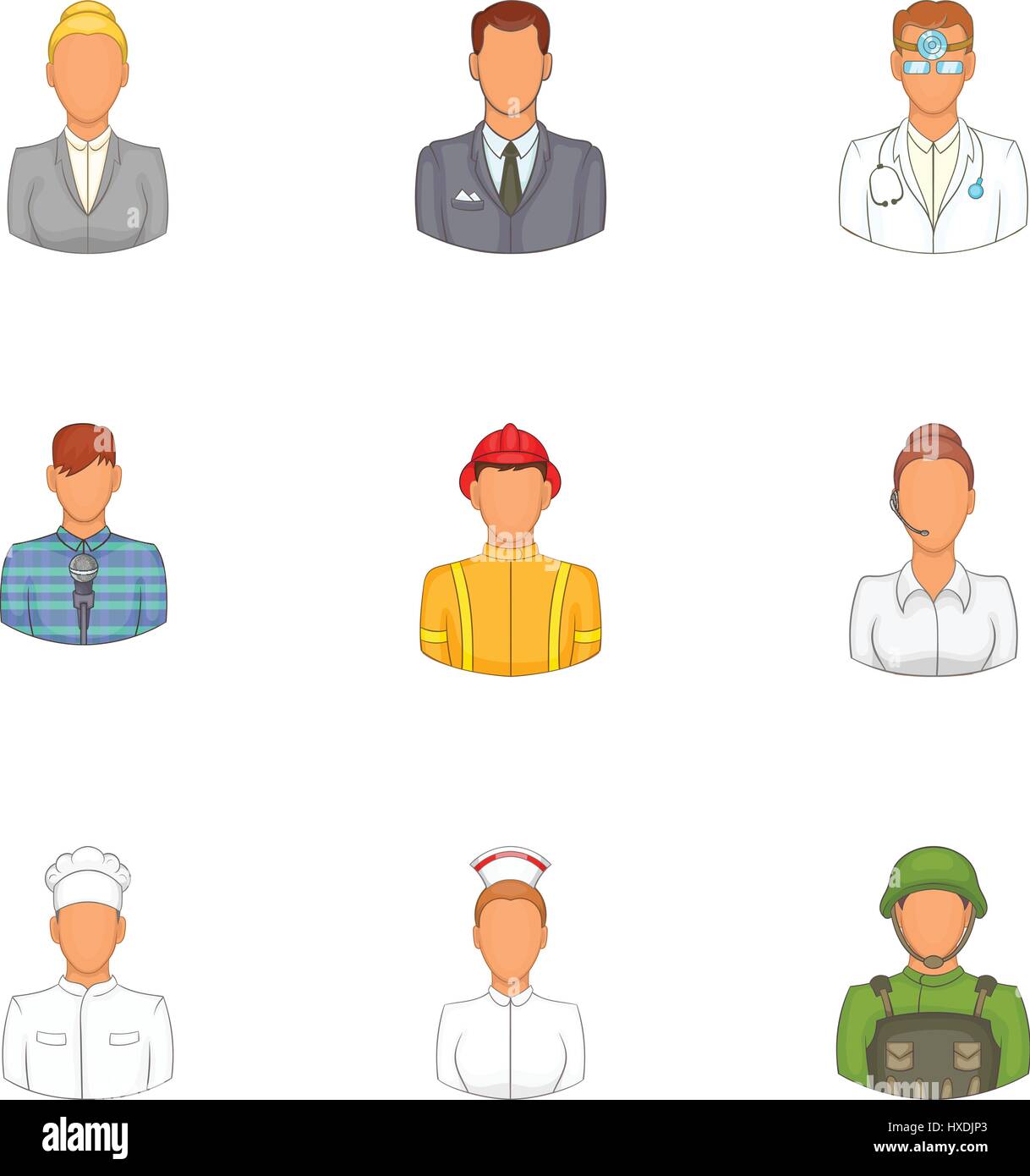 Profession icons set, cartoon style Stock Vector Image & Art - Alamy