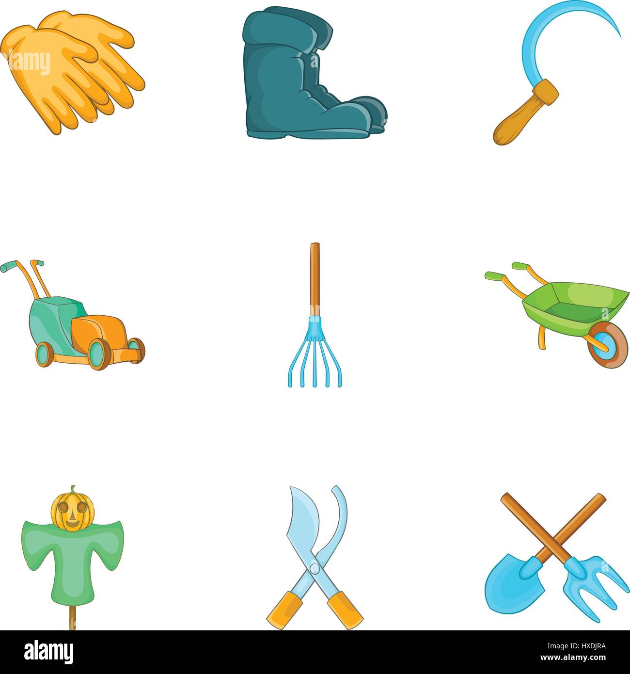 Garden icons set, cartoon style Stock Vector Image & Art - Alamy