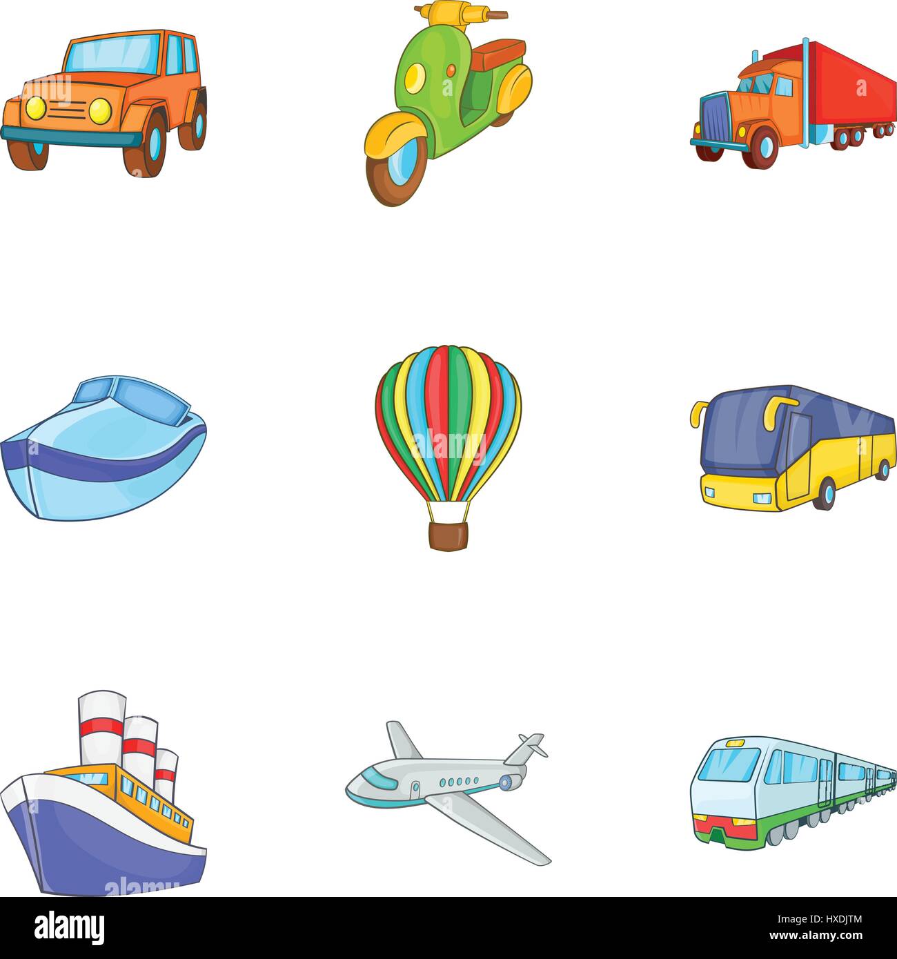 Transport icons set, cartoon style Stock Vector Image & Art - Alamy