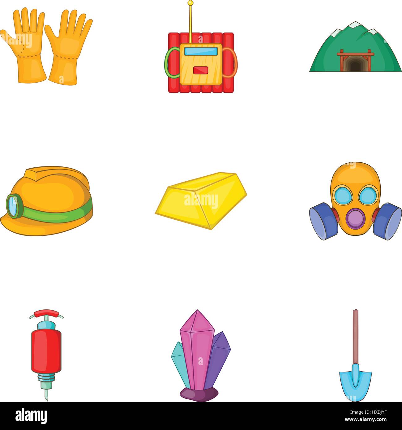 Coal icons set, cartoon style Stock Vector Image & Art - Alamy
