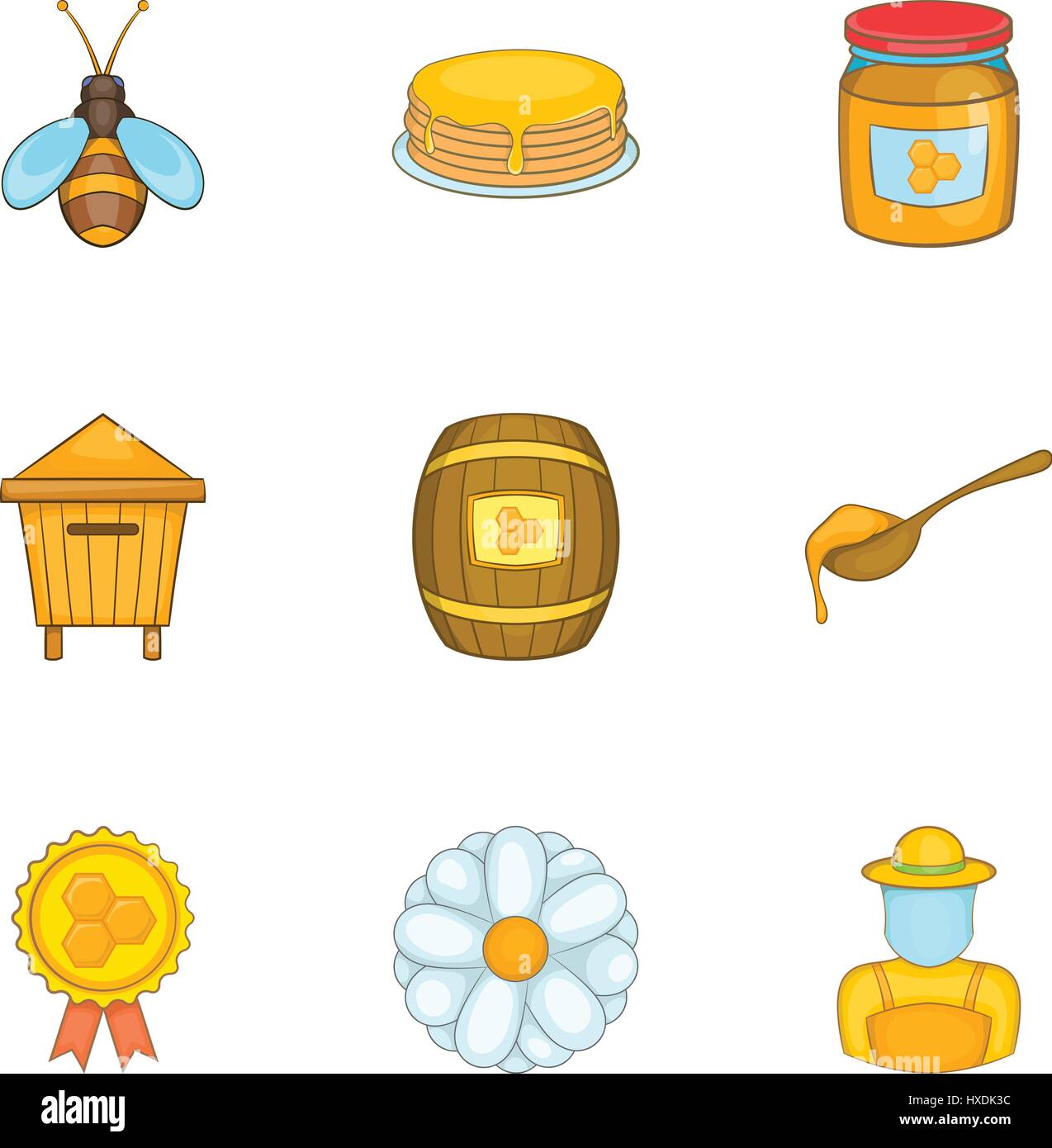 Apiary icons set, cartoon style Stock Vector Image & Art - Alamy