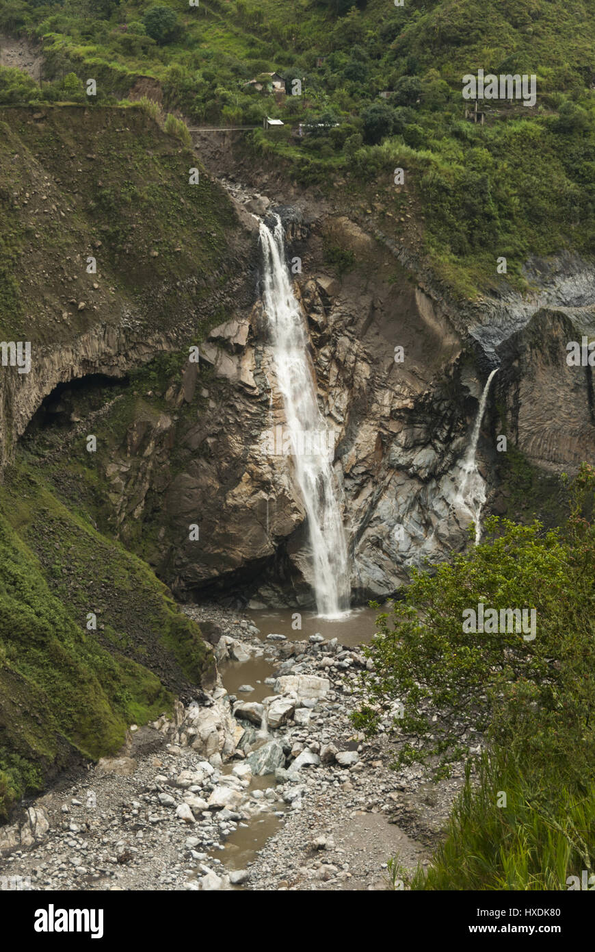 Ecuador, Pastaza River Canyon below Banos, waterfall Stock Photo