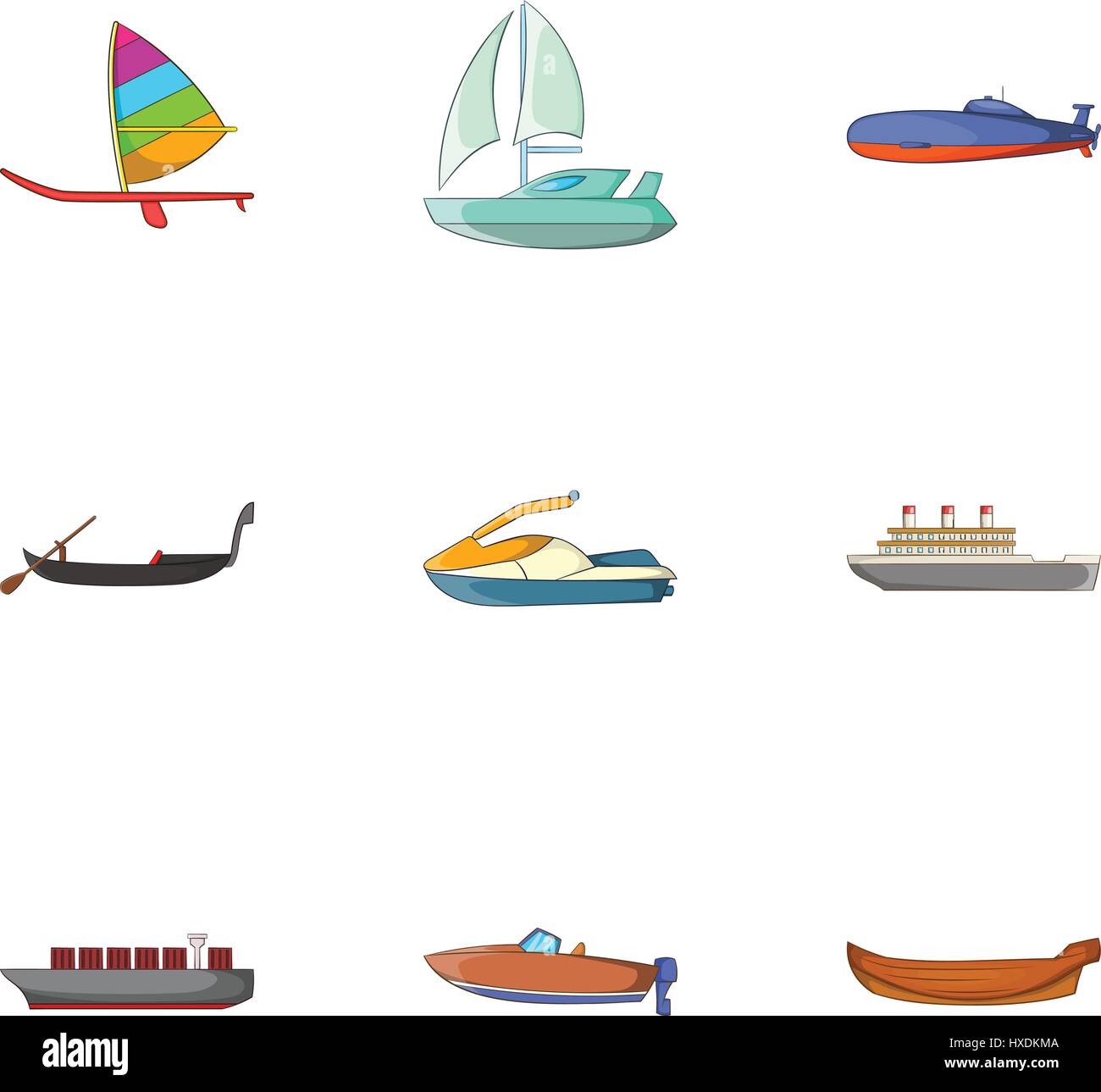 Water transport icons set, cartoon style Stock Vector Image & Art - Alamy