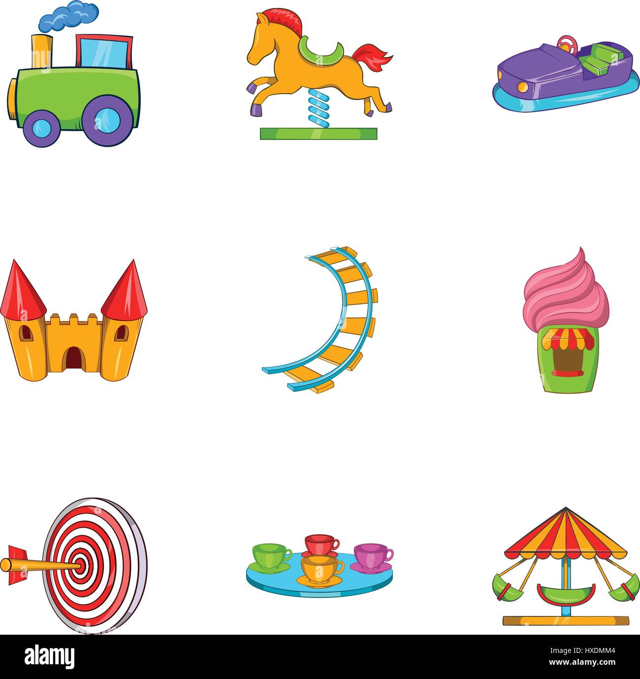 Rides icons set, cartoon style Stock Vector Image & Art - Alamy
