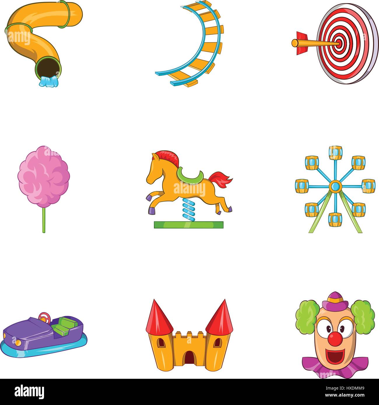 Children rides icons set, cartoon style Stock Vector Image & Art - Alamy