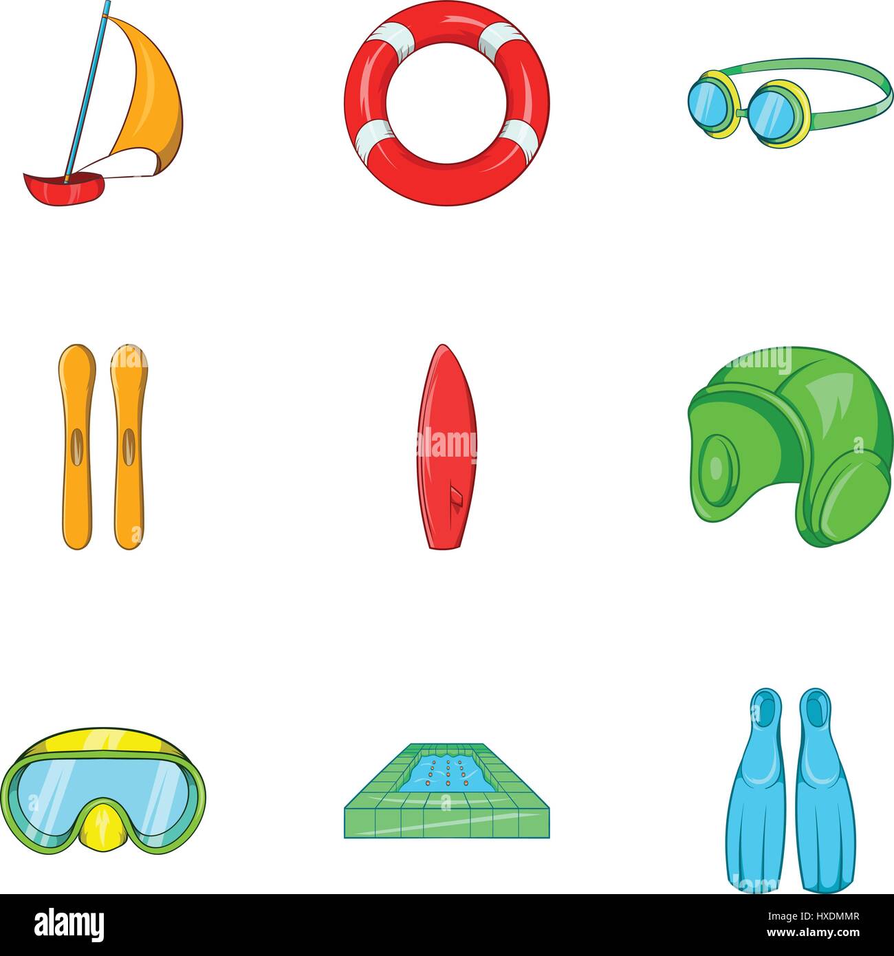 Water sport icons set, cartoon style Stock Vector Image & Art - Alamy