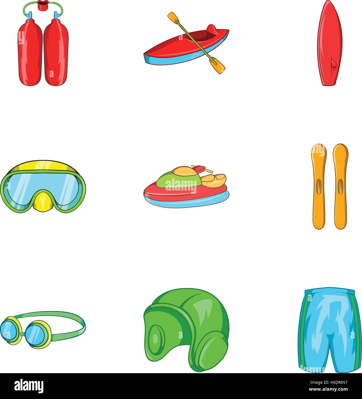 Active water sport icons set, cartoon style Stock Vector Image & Art ...