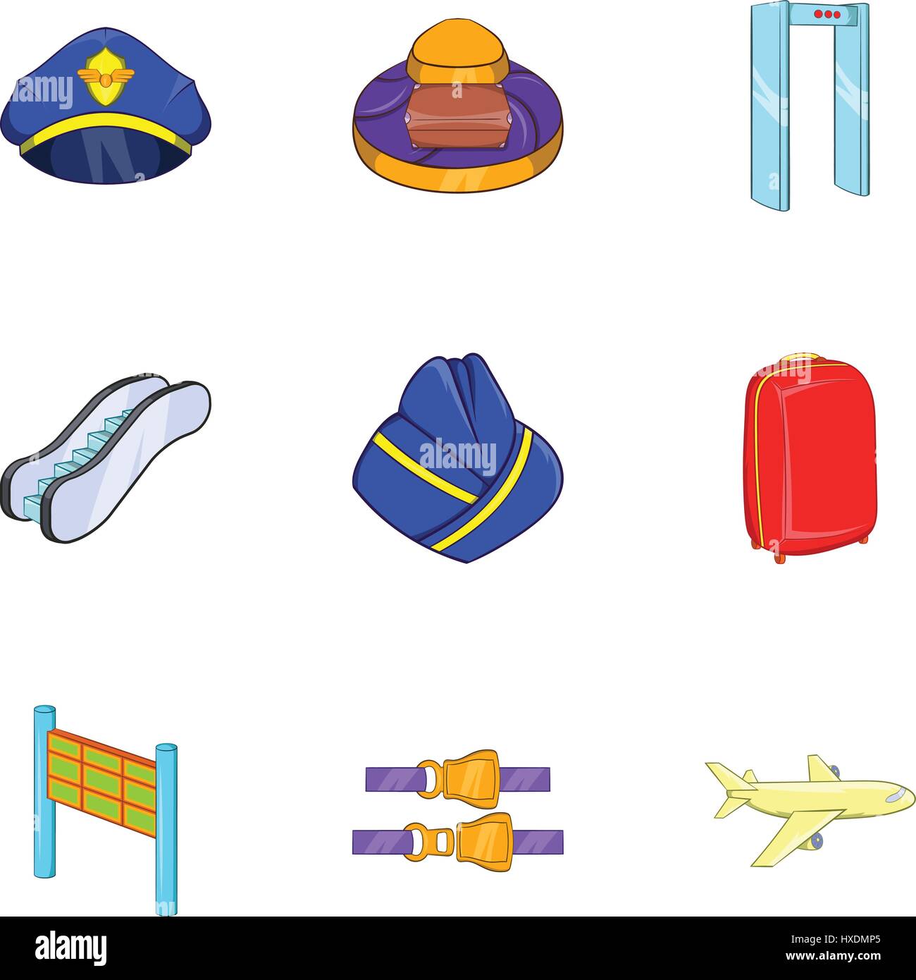 Airport check-in icons set, cartoon style Stock Vector Image & Art - Alamy