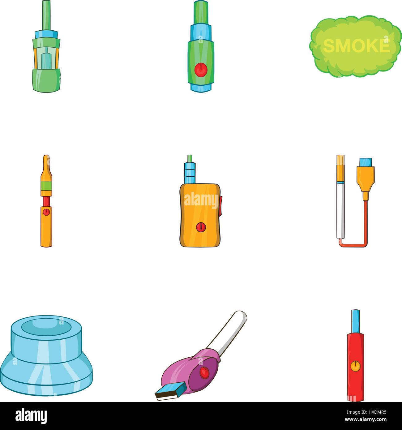 Electronic smoking cigarette icons set Stock Vector Image & Art - Alamy