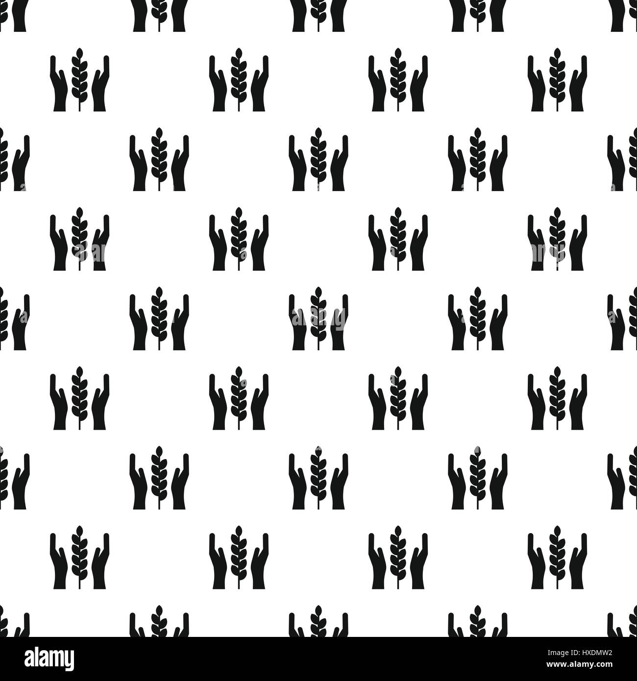Hands and ear of wheat pattern, simple style Stock Vector Image & Art ...