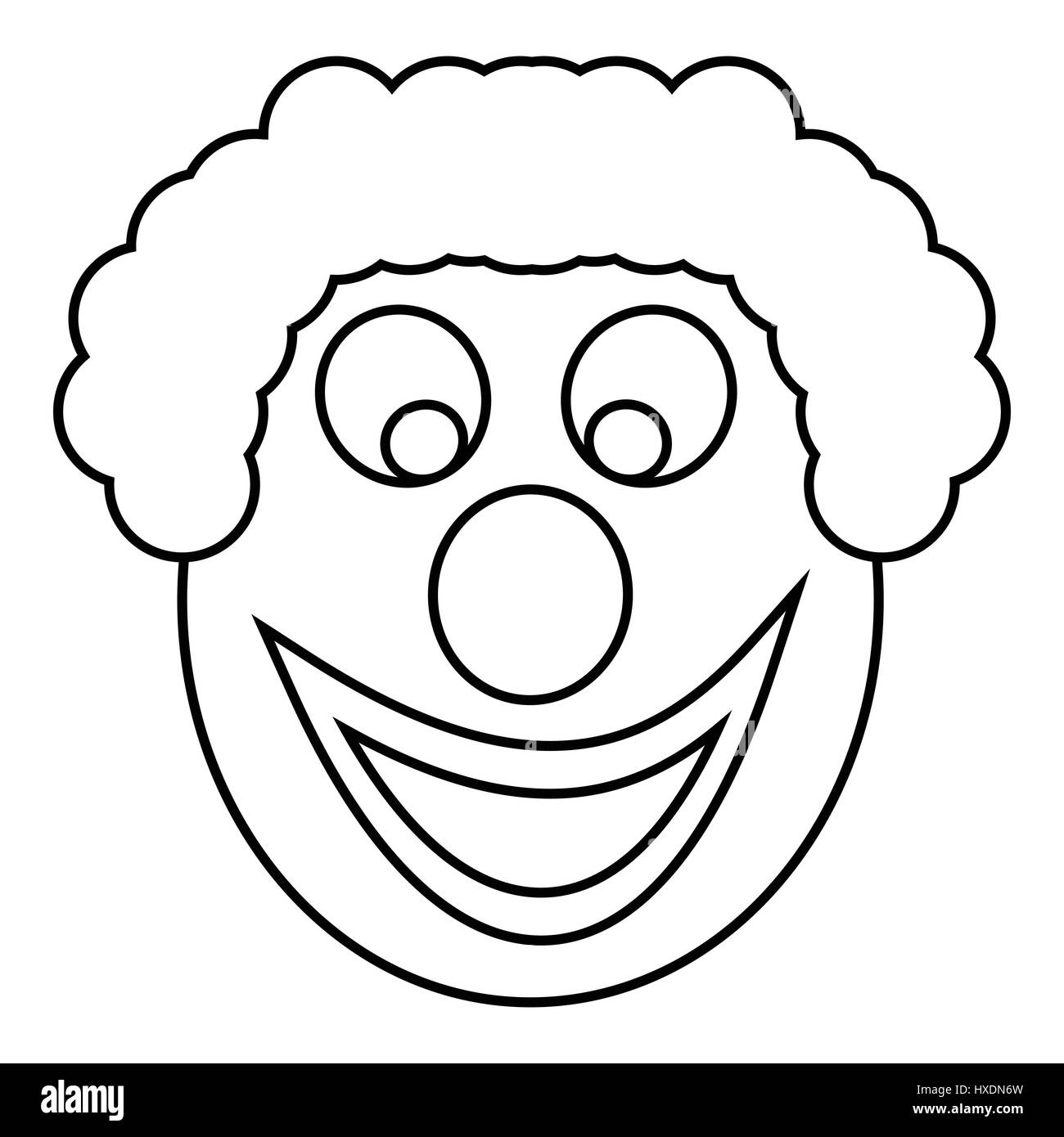 clown wig clipart black and white