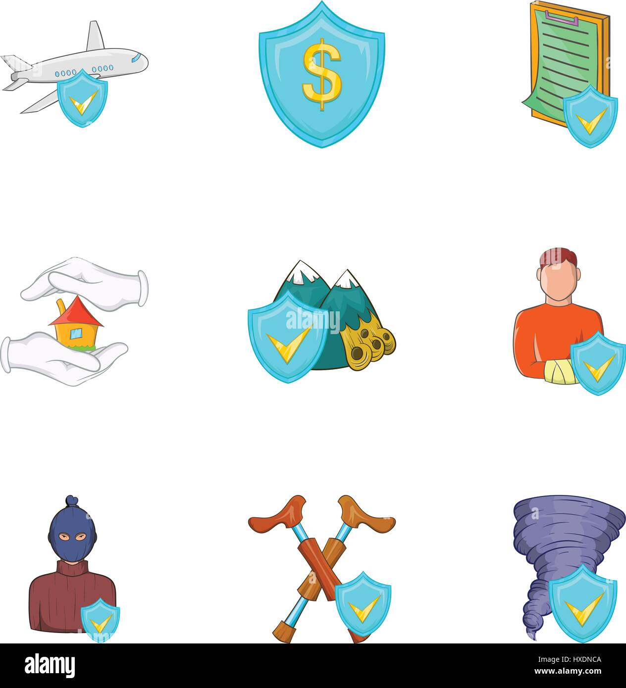 Accident icons set, cartoon style Stock Vector Image & Art - Alamy