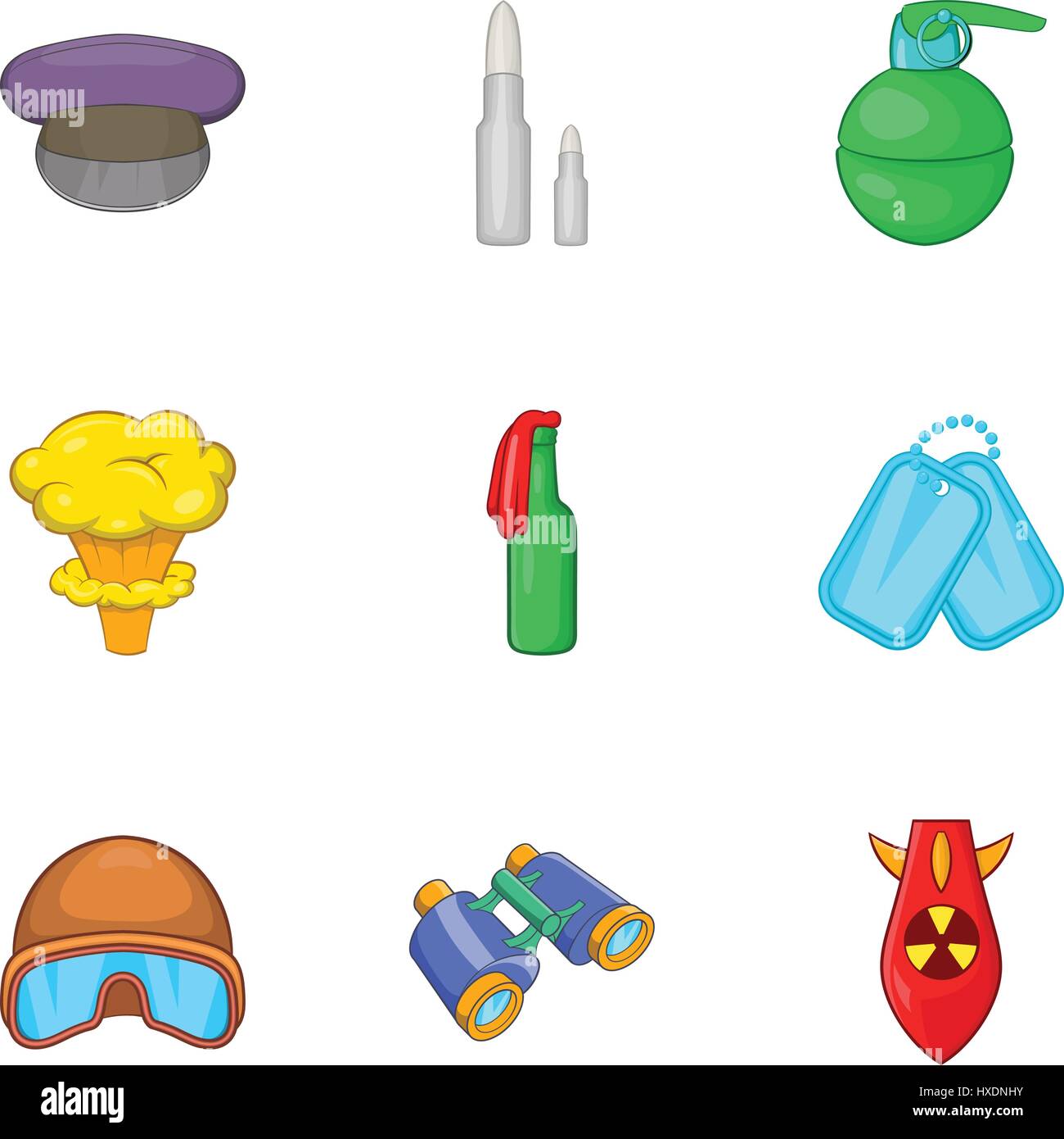 Weaponry icons set, cartoon style Stock Vector Image & Art - Alamy