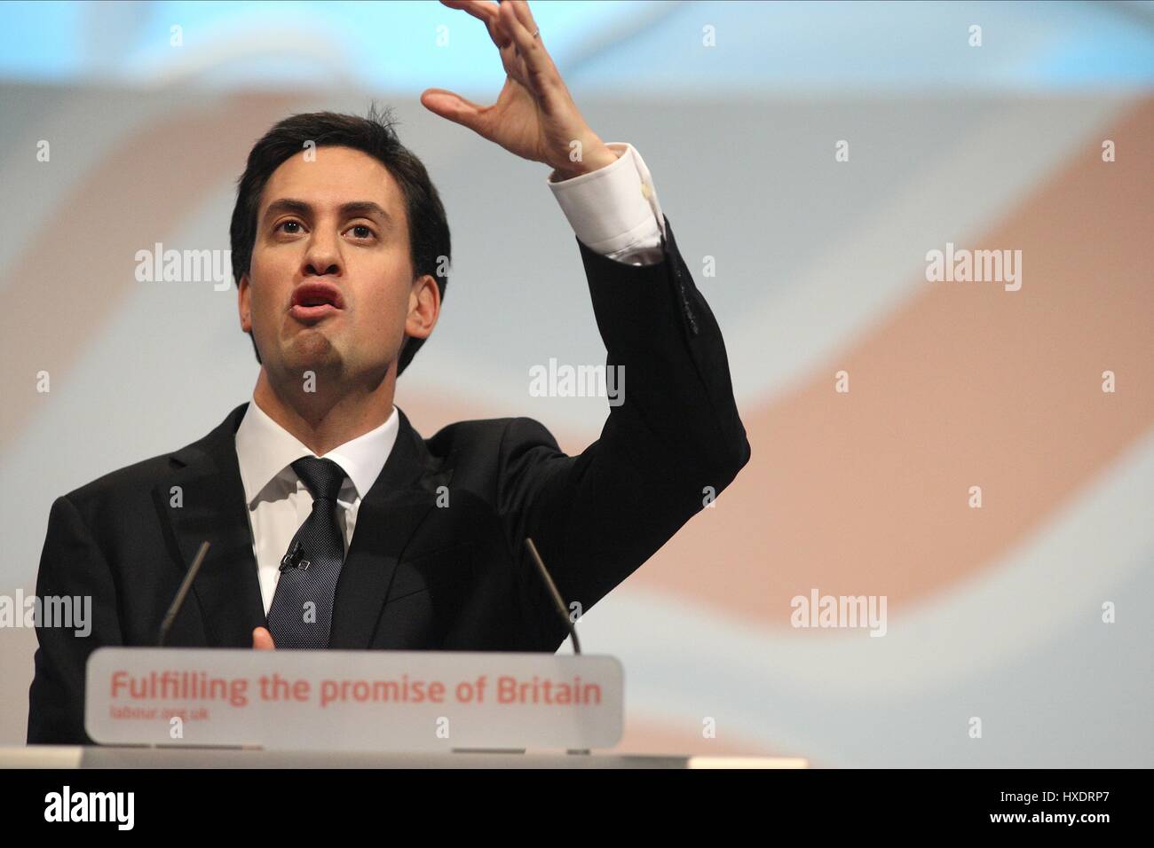 ED MILIBAND MP LABOUR PARTY LEADER 27 September 2011 THE AAC LIVERPOOL ENGLAND Stock Photo