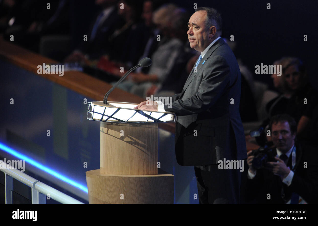 ALEX SALMOND FIRST MINISTER OF SCOTLAND 23 July 2014 CELTIC PARK GLASGOW SCOTLAND Stock Photo