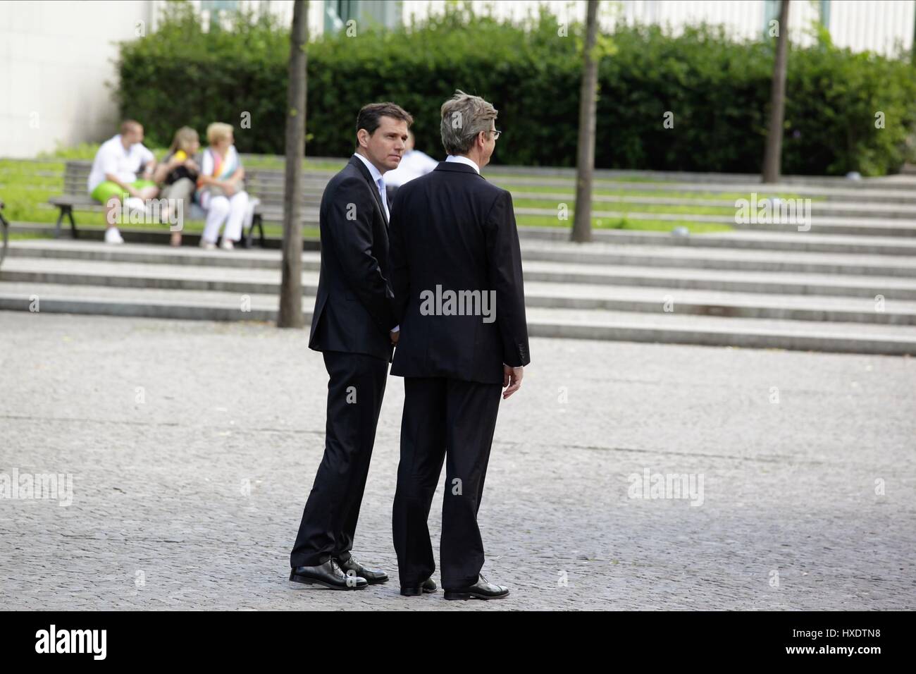 MICHAEL MRONZ & GUIDO WESTERWELLE POLITICIAN WITH HUSBAND 09 July 2012 Stock Photo