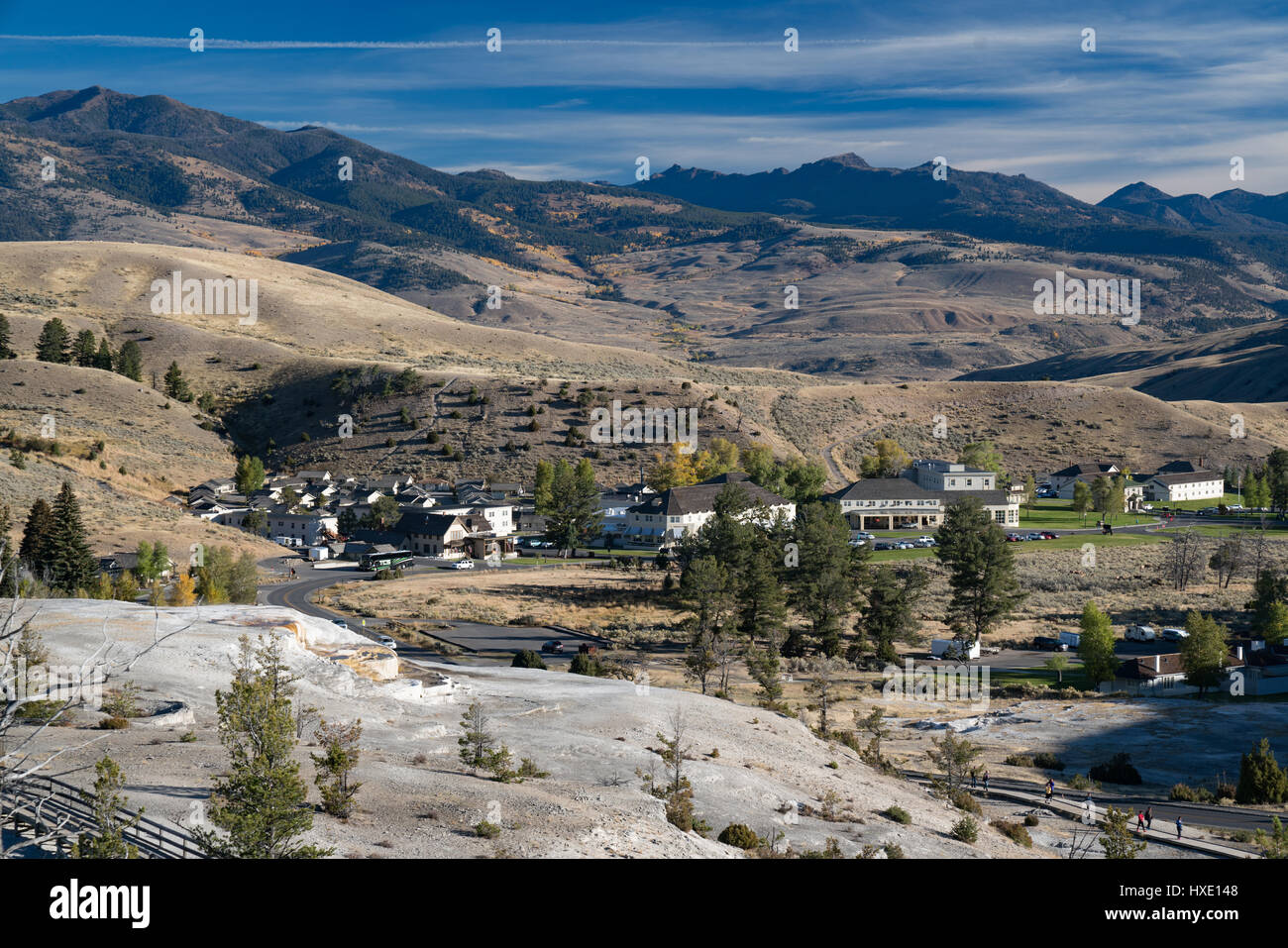 Mammoth Hot Springs, Yellowstone National Park Stock Photo